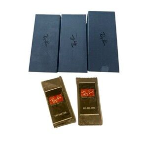 Bundle 3 Ray Ban Black Eyeglasses Sunglasses Empty Storage Box Only w/ Cloth